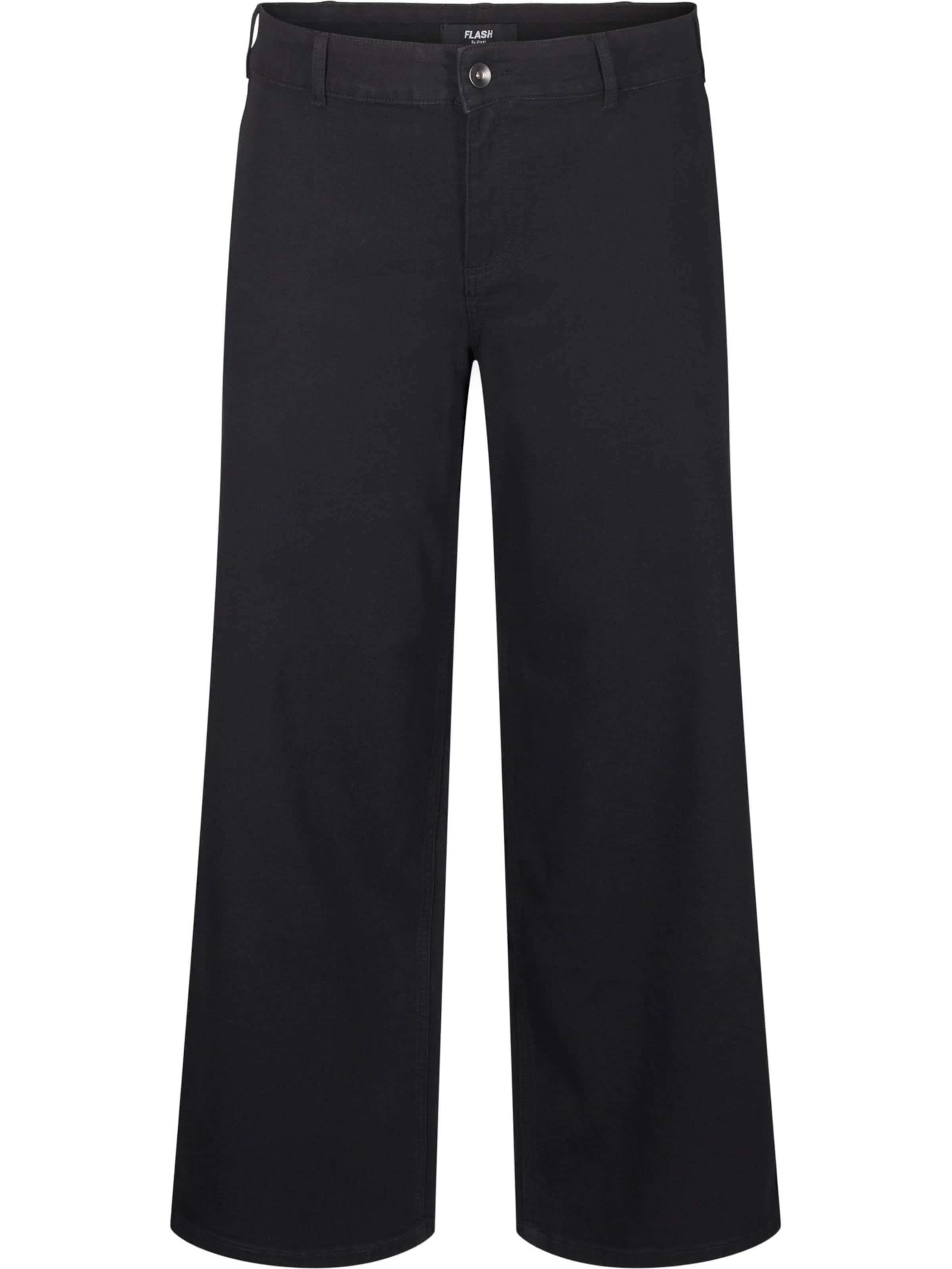 Flash by Zizzi Avar lõige Teksapüksid, värv must: eest vaates