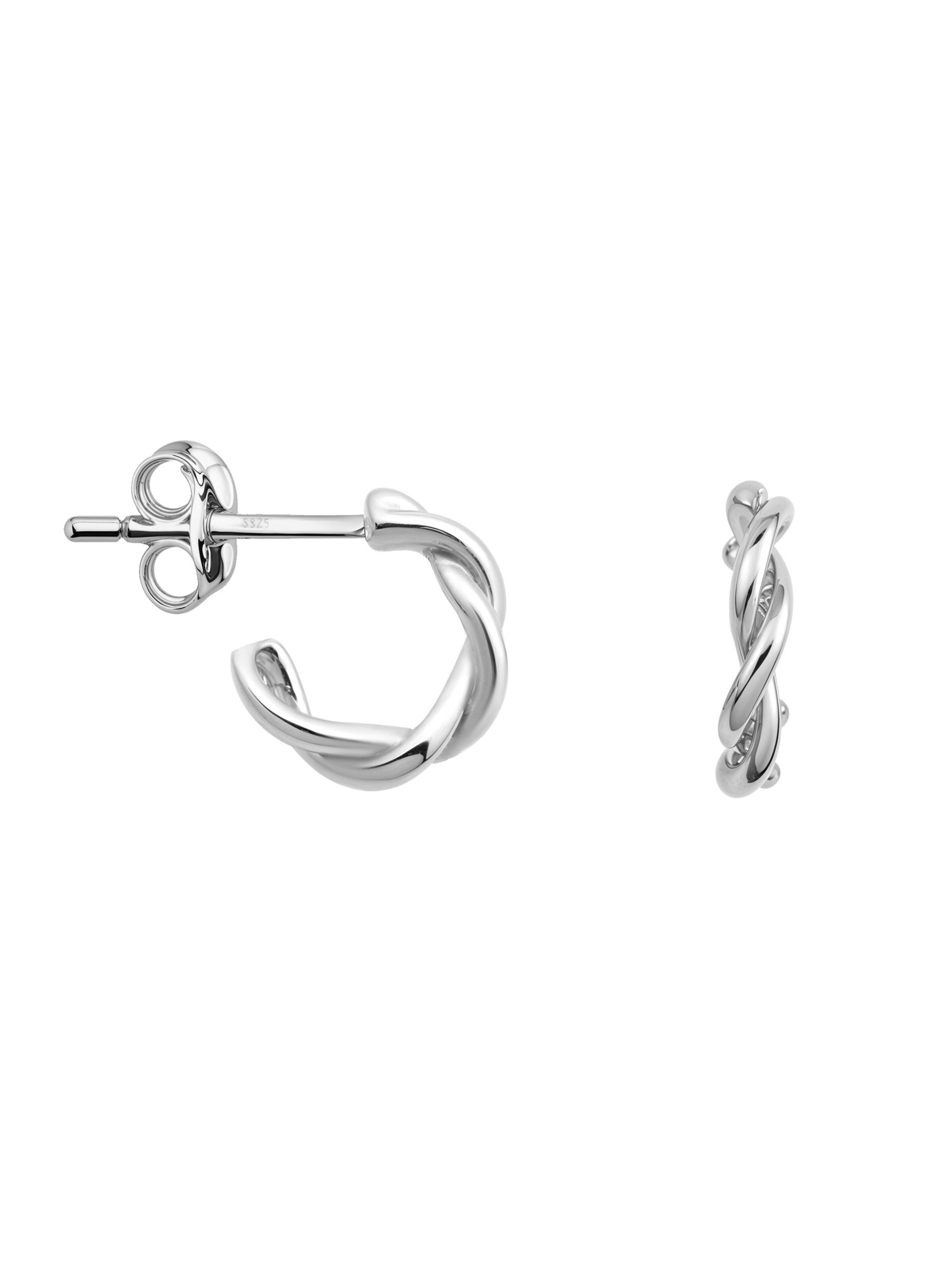 Sofia Milani Ohrringe 'Curved'‌‌‌‌‌ in Silber: Vorderseite