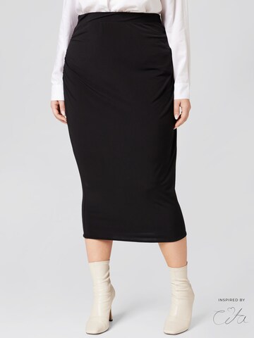 Guido Maria Kretschmer Curvy Skirt 'Jasmin' in Black: front