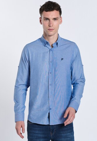 DENIM CULTURE Regular fit Button Up Shirt ' FYODOR ' in Blue: front