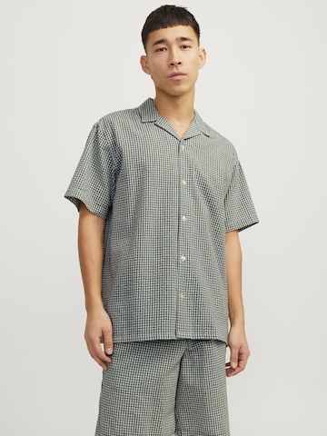 JACK & JONES Comfort fit Overhemd 'Easter Palma' in Groen: voorkant