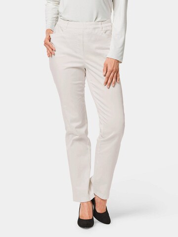 Coupe slim Pantalon 'Louisa' Goldner en blanc : devant