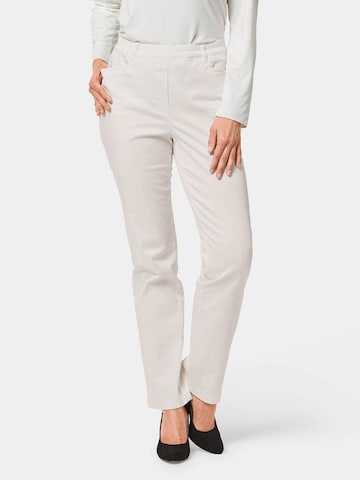 Goldner Slim fit Pants 'Louisa' in White: front