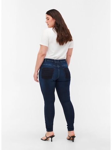 Slimfit Jeans 'AMY' de la Zizzi pe albastru