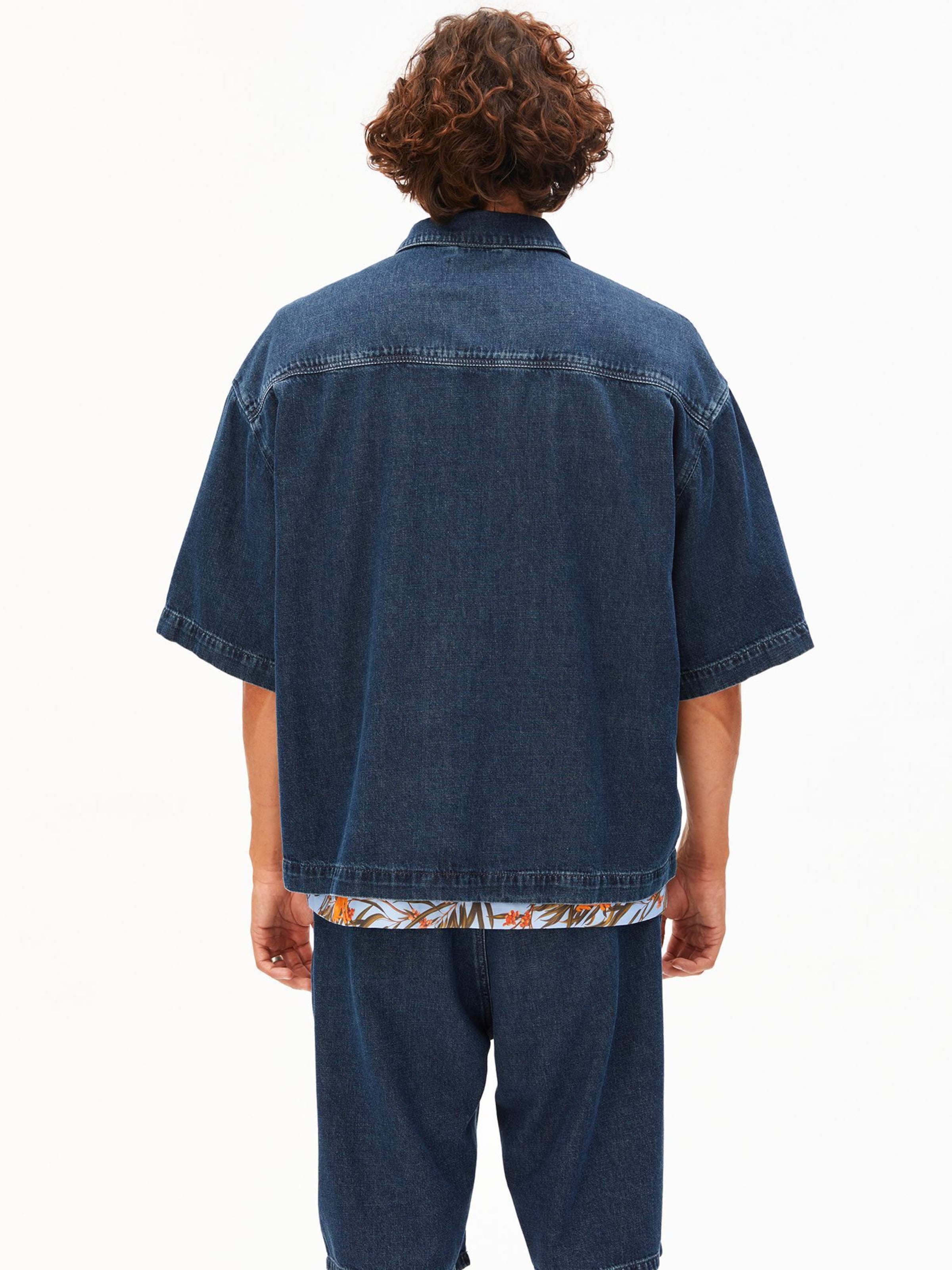 ARMEDANGELS Comfort fit Button Up Shirt in Blue