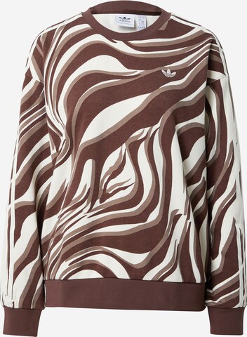 Felpa 'Abstract Allover Animal Print' di ADIDAS ORIGINALS in marrone: frontale