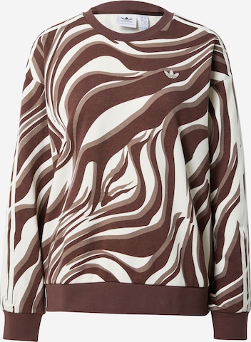 ADIDAS ORIGINALS Sweatshirt 'Abstract Allover Animal Print' in Brown: front