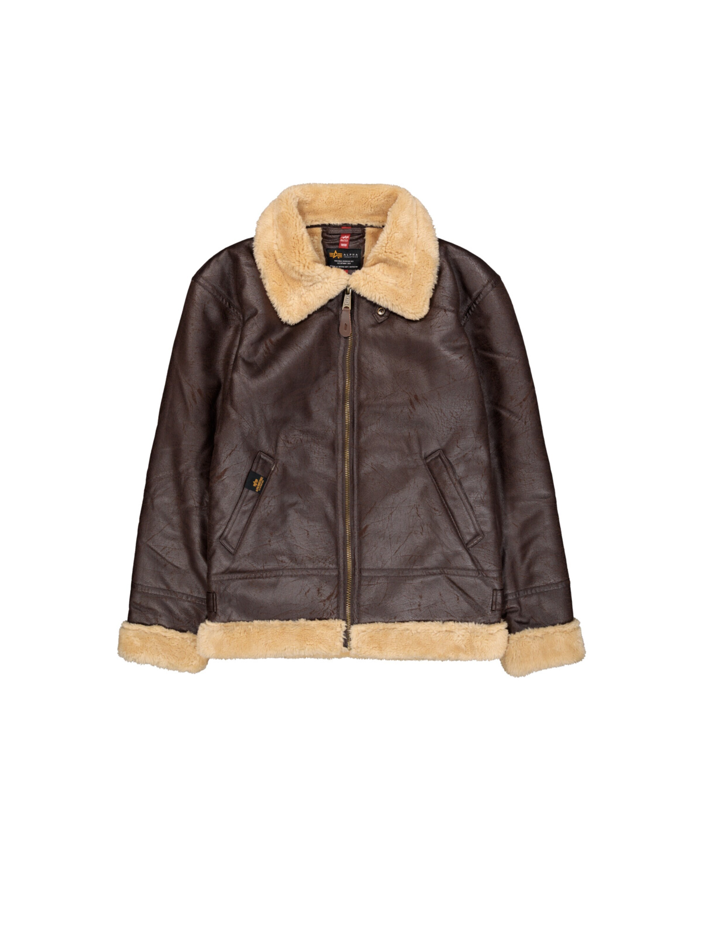 ALPHA INDUSTRIES Übergangsjacke 'B3 FL'‌‌‌‌‌‌‌‌‌‌ in Braun: Vorderseite
