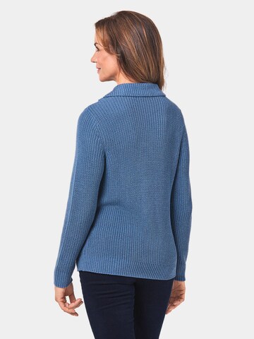 Goldner Pullover in Blau