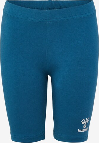 Hummel Skinny Workout Pants in Blue: front