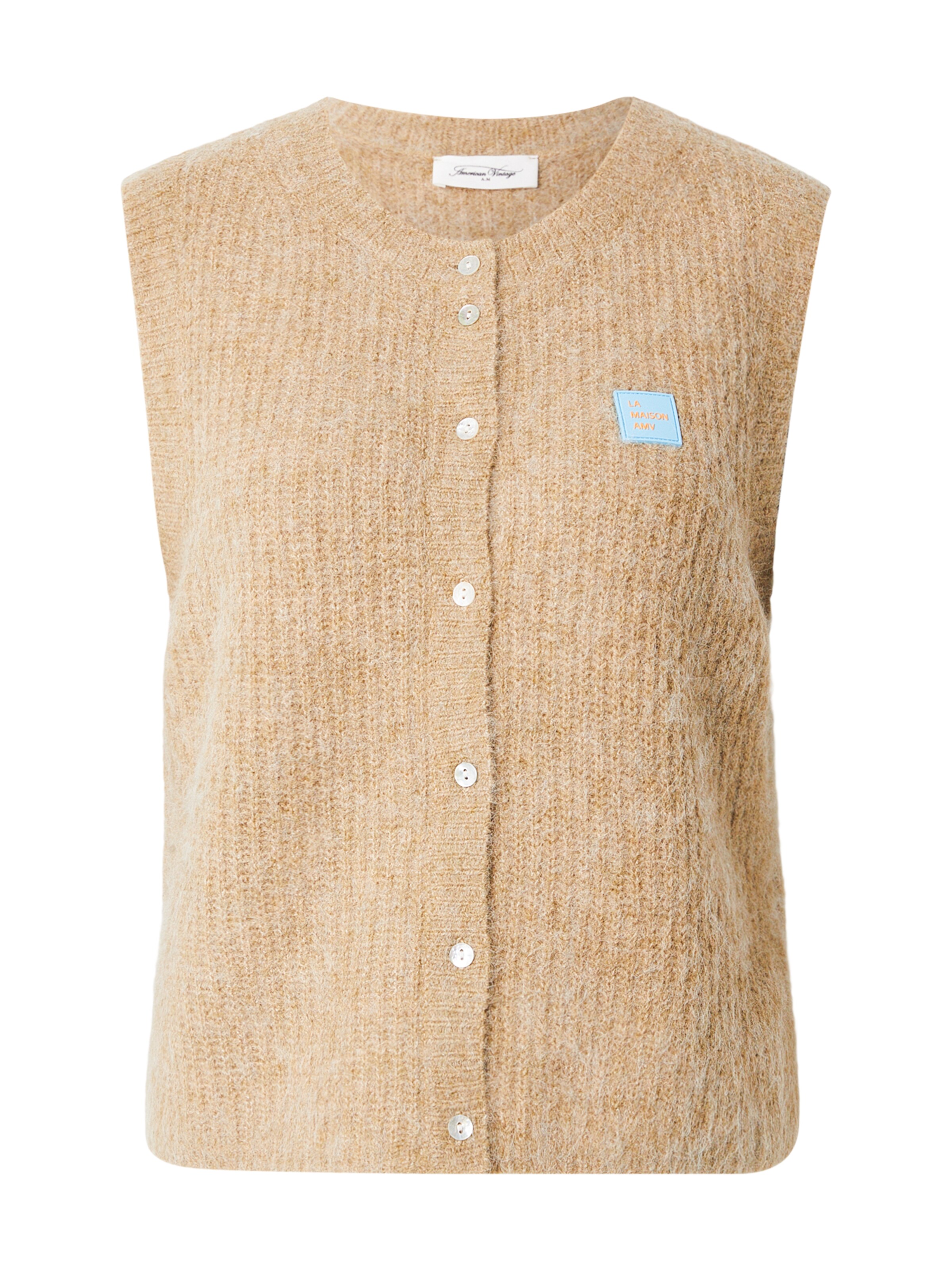 AMERICAN VINTAGE Πλεκτό γιλέκο 'EAST' σε μπεζ: μπροστά