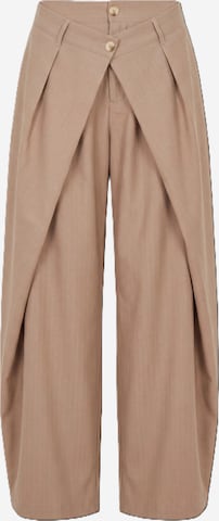 Loosefit Pantalon 'Pinstripe' About You x Jessica Haller en beige : devant