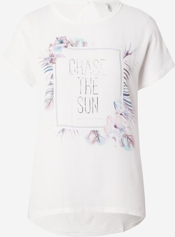 ONLY - Camiseta 'FLORA' en blanco: frente