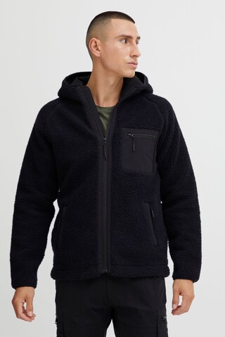 INDICODE JEANS Fleece Jacket in Black: front