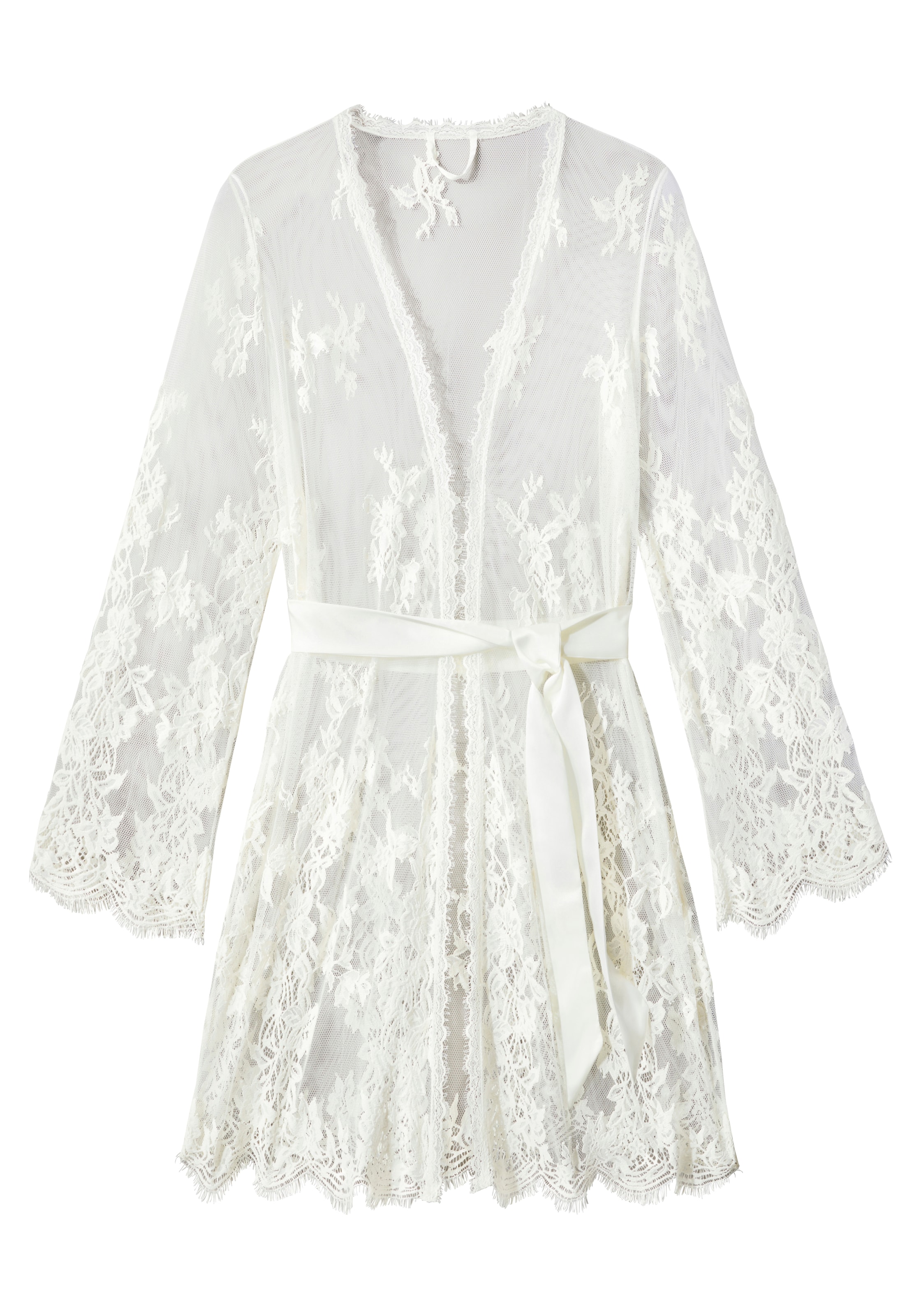LASCANA Dressing Gown in White: front