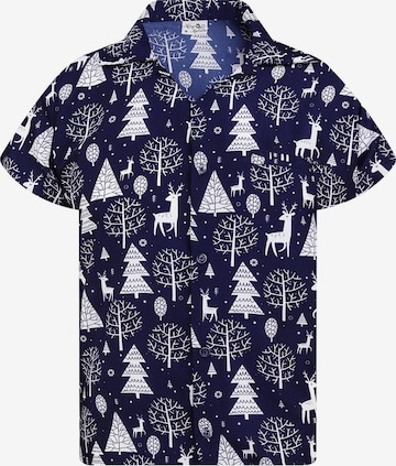 King Kameha Button Up Shirt 'Christmas Reindeer' in : front