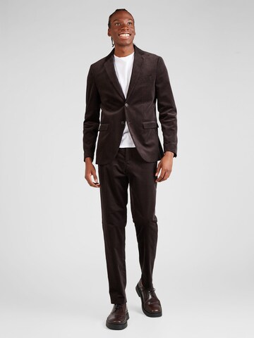 SELECTED HOMME - Slimfit Traje en marrón: frente