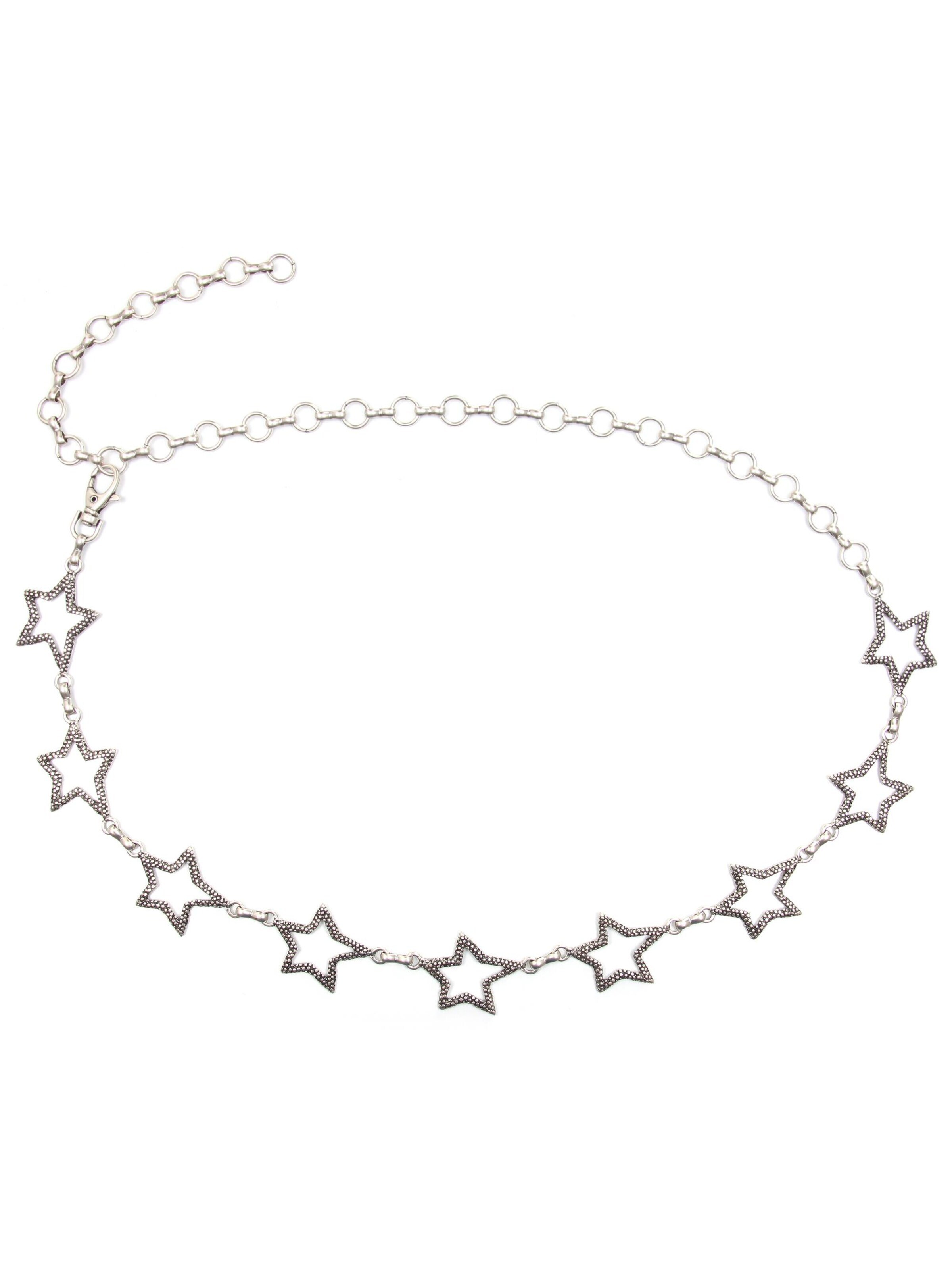 COLLEZIONE ALESSANDRO Belt 'Star' in Silver: front