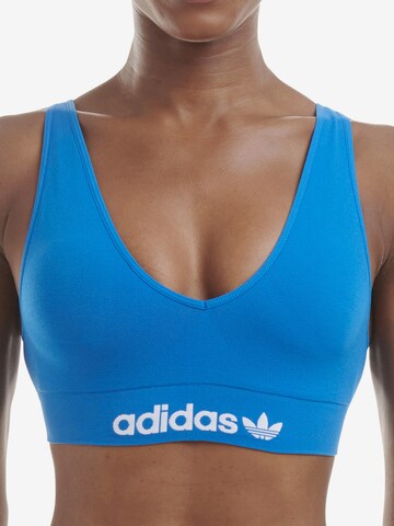 ADIDAS ORIGINALS Bralette Bra ' Low Back ' in Blue: front