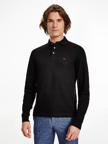 TOMMY HILFIGER Long Sleeve Polo in Schwarz: predná strana