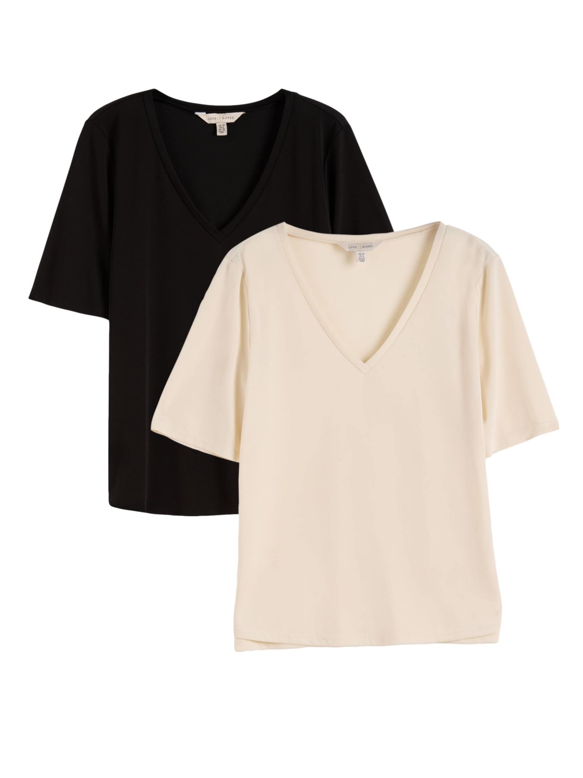 Maglietta di love & roses in beige: frontale