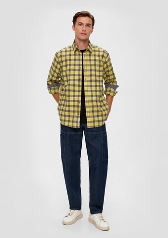 s.Oliver Regular fit Button Up Shirt in Yellow