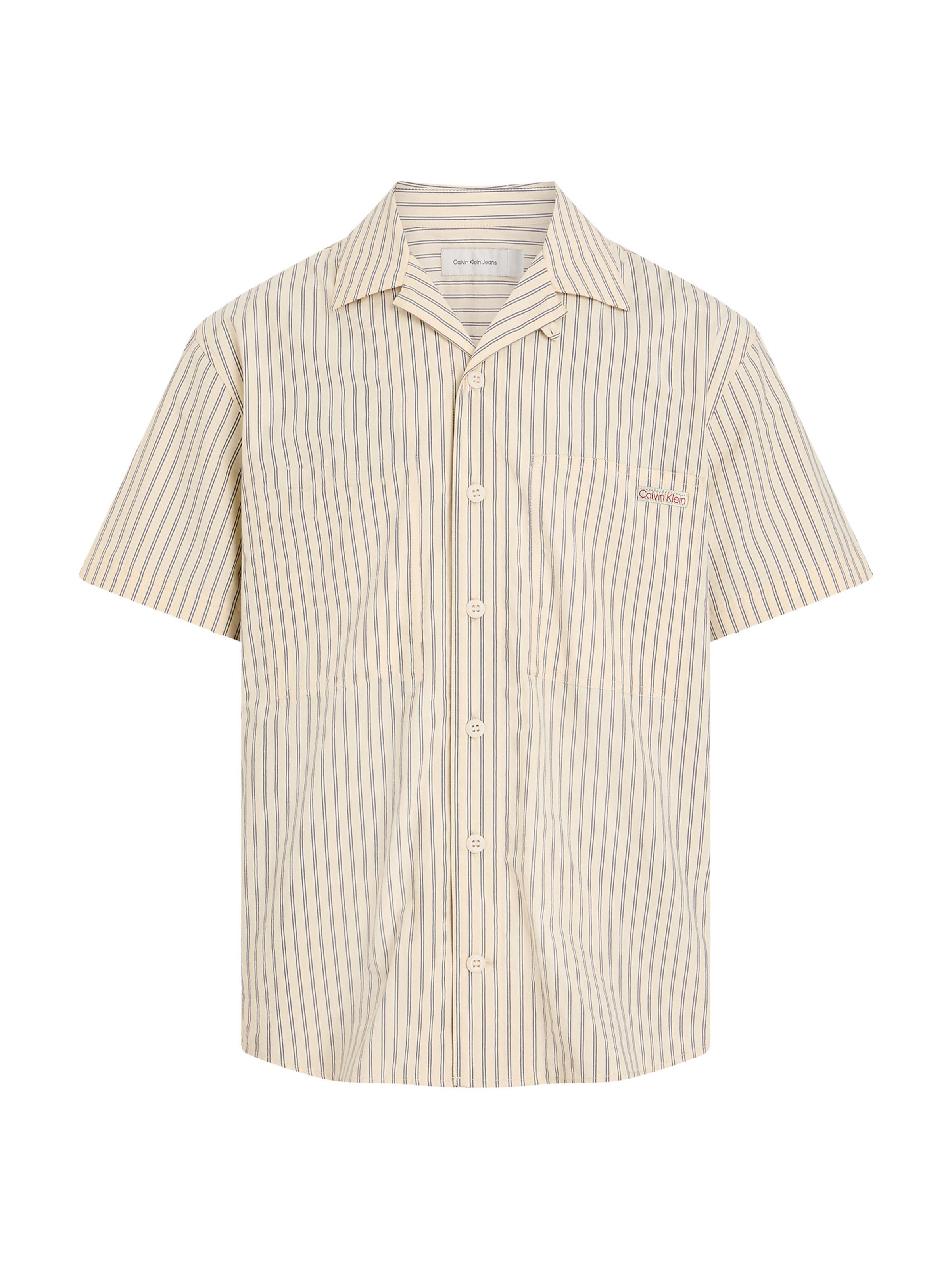 Calvin Klein Jeans Comfort fit Button Up Shirt in Beige: front