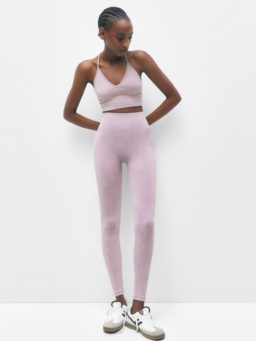 Coupe slim Leggings Pull&Bear en violet