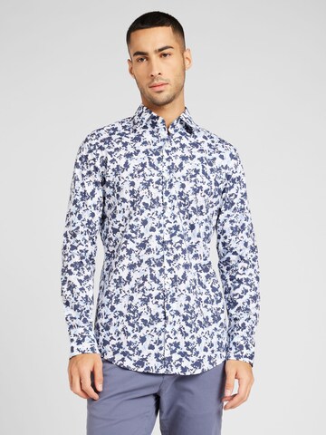 Coupe regular Chemise 'HANK' BOSS en bleu : devant