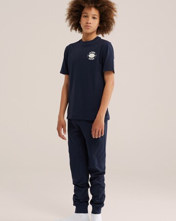 WE Fashion - Pijama em azul: frente