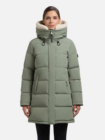 khujo Wintermantel 'Kelsi' in Grün: Vorderseite