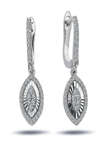 EinStein Diamant Earrings 'Diamanten Brillant Schliff Ohrringe Ohrhänger 14 Karat 585er Weißgold' in Gold: front
