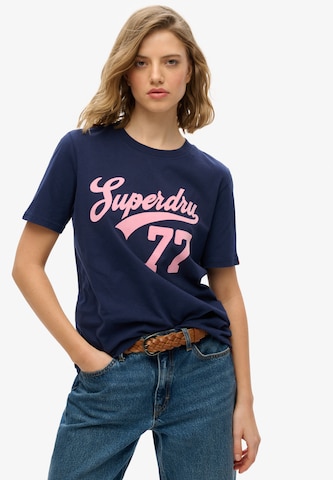 T-shirt 'Super 77' Superdry en bleu : devant