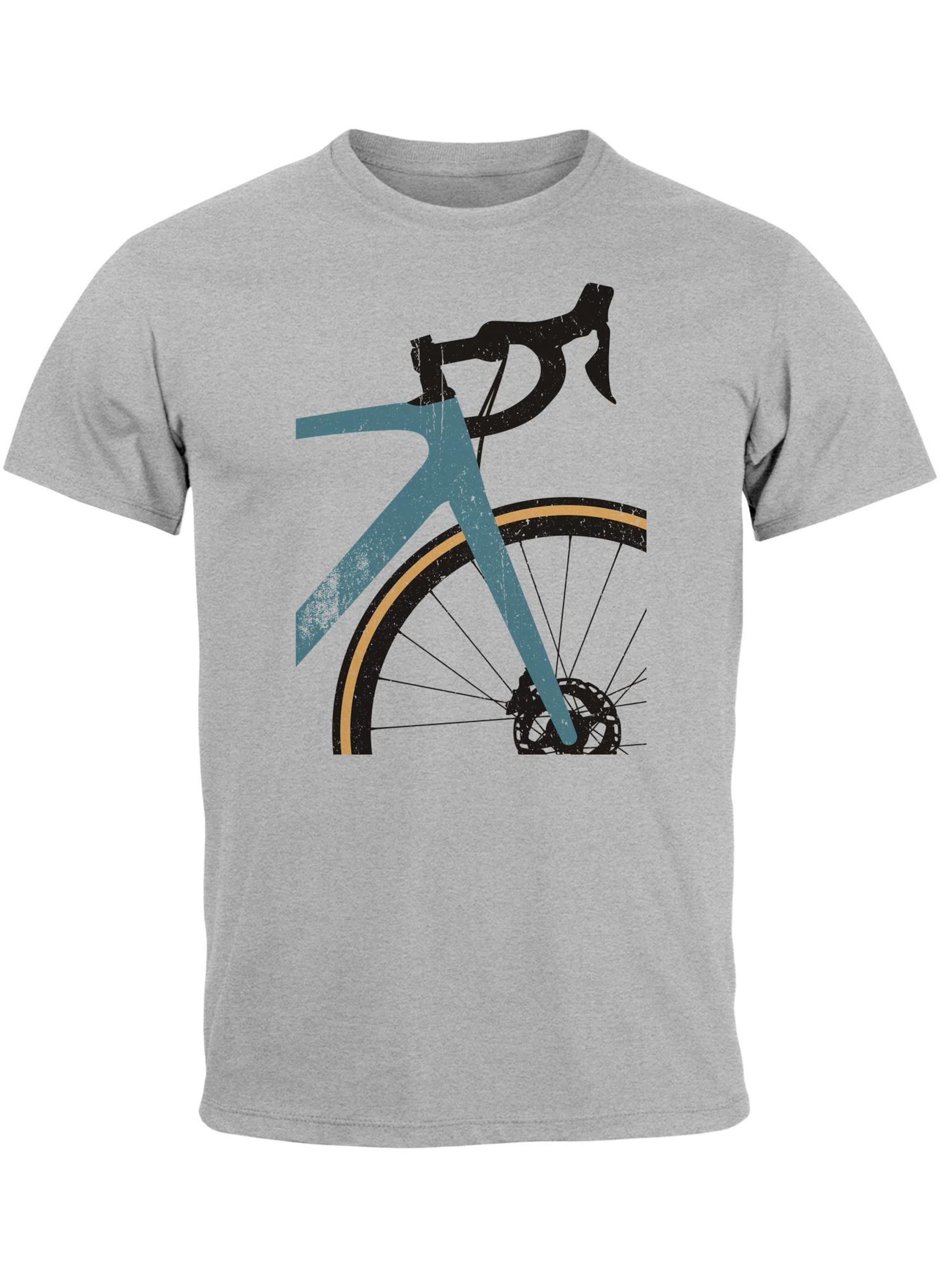 Neverless Shirt 'Rennrad'‌ in Grau: Vorderseite