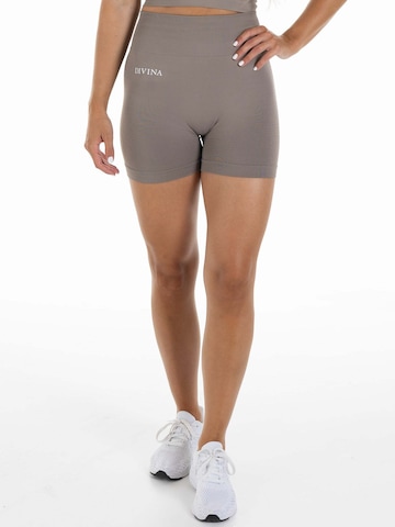 Divina Slimfit Sportbroek 'Sleek' in Grijs: voorkant