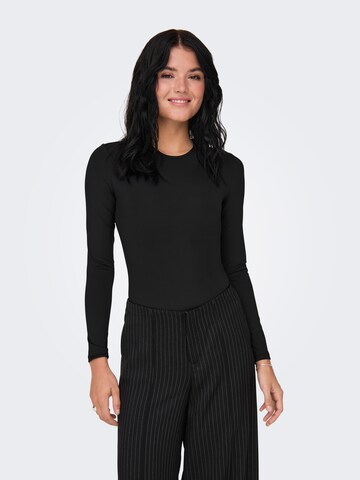 ONLY Shirt bodysuit 'ONLEA' in Black: front