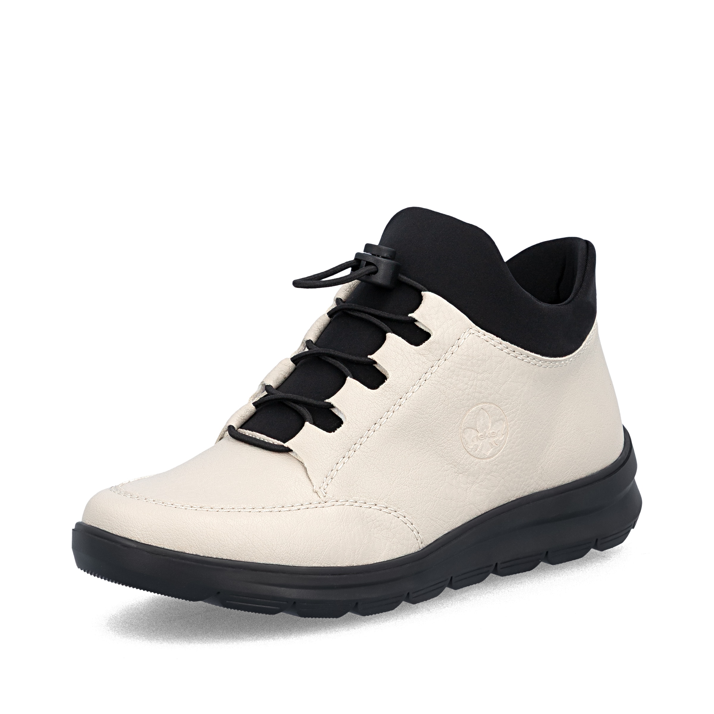 Bottines à lacets Rieker en beige : devant