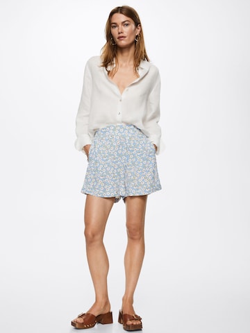 MANGO Wide Leg Shorts 'AMELIA' in Blau