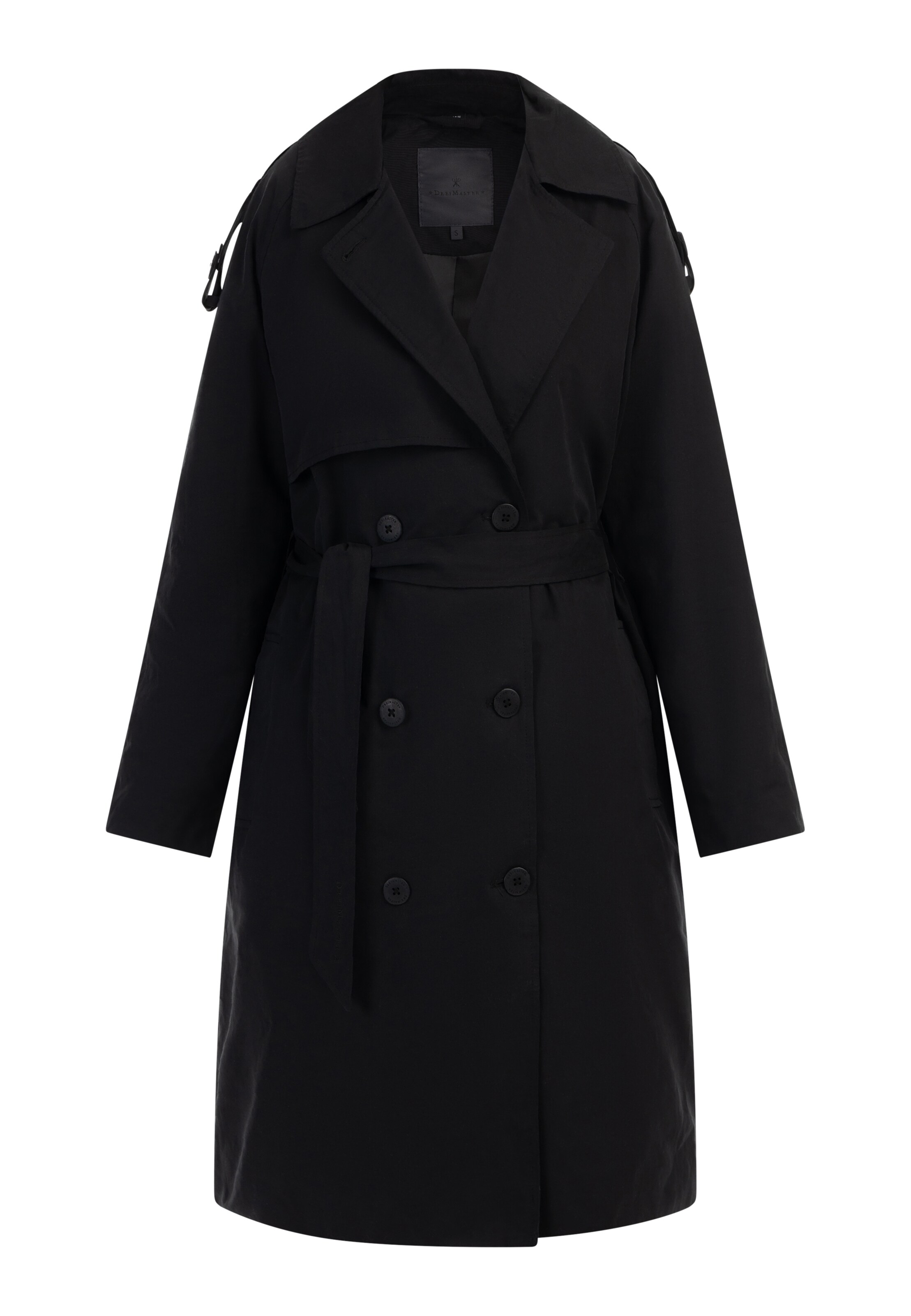 DreiMaster Klassik Between-Seasons Coat in Black: front