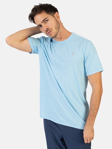 T-Shirt fonctionnel Spyder en bleu : devant