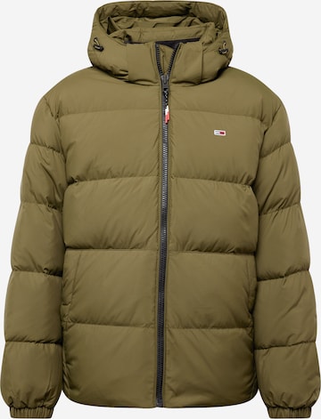 Tommy Jeans Winterjas 'Essential' in Groen: voorkant