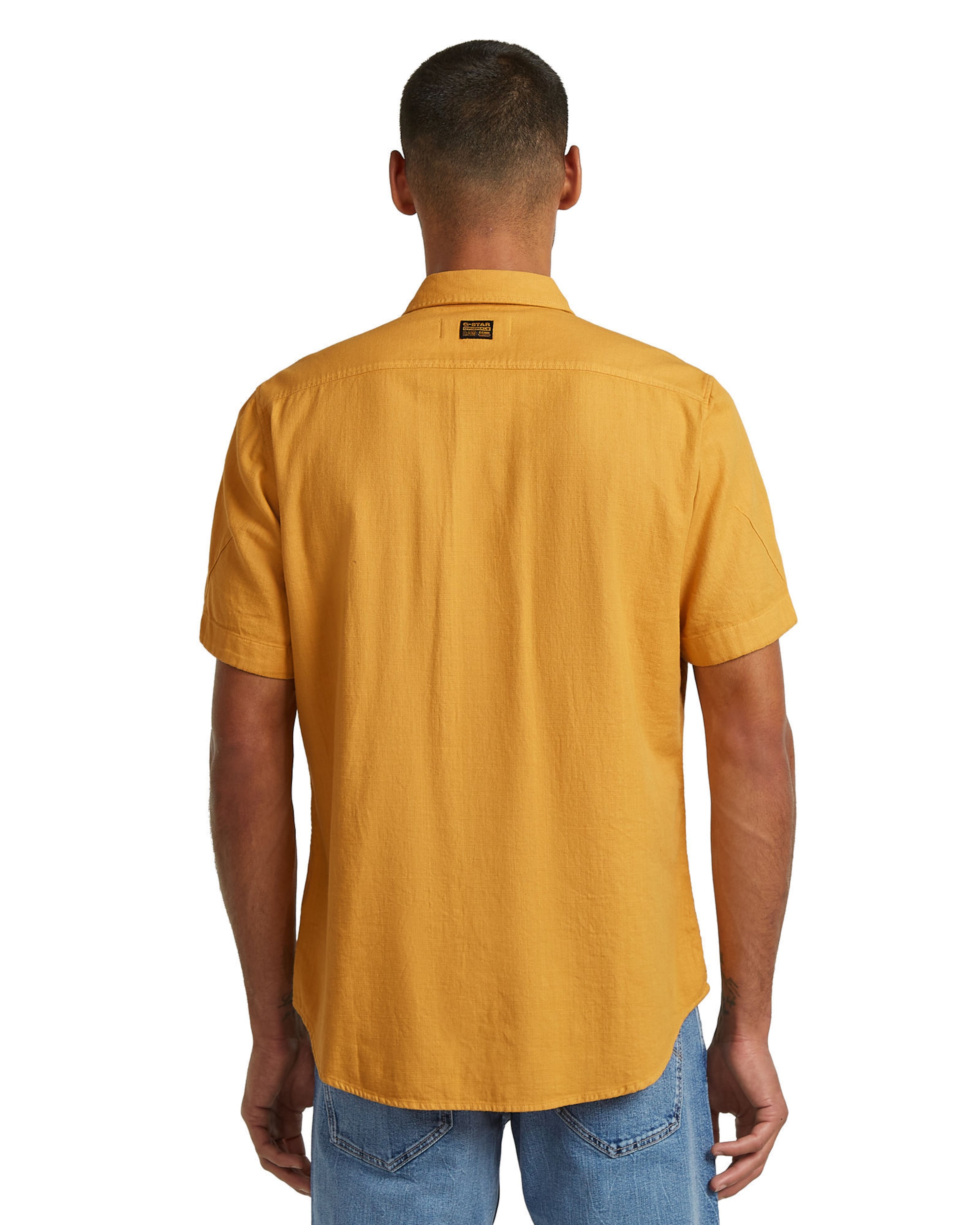 G-STAR Slim fit Overhemd 'Marine Slim Shirt' in Geel
