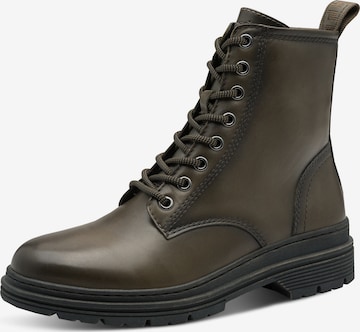 Tamaris Lace-Up Ankle Boots in Green: front