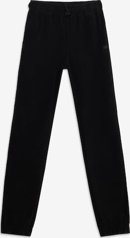 Tapered Pantaloni sportivi di 4F Junior in nero: frontale