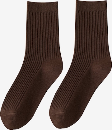 Millo Socken 'Cosy Steps' in Braun: Vorderseite
