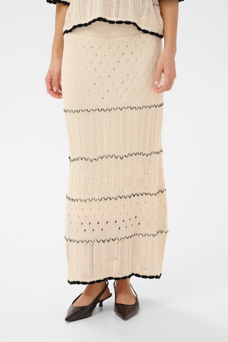 CULTURE - Falda 'CUYlva' en beige: frente