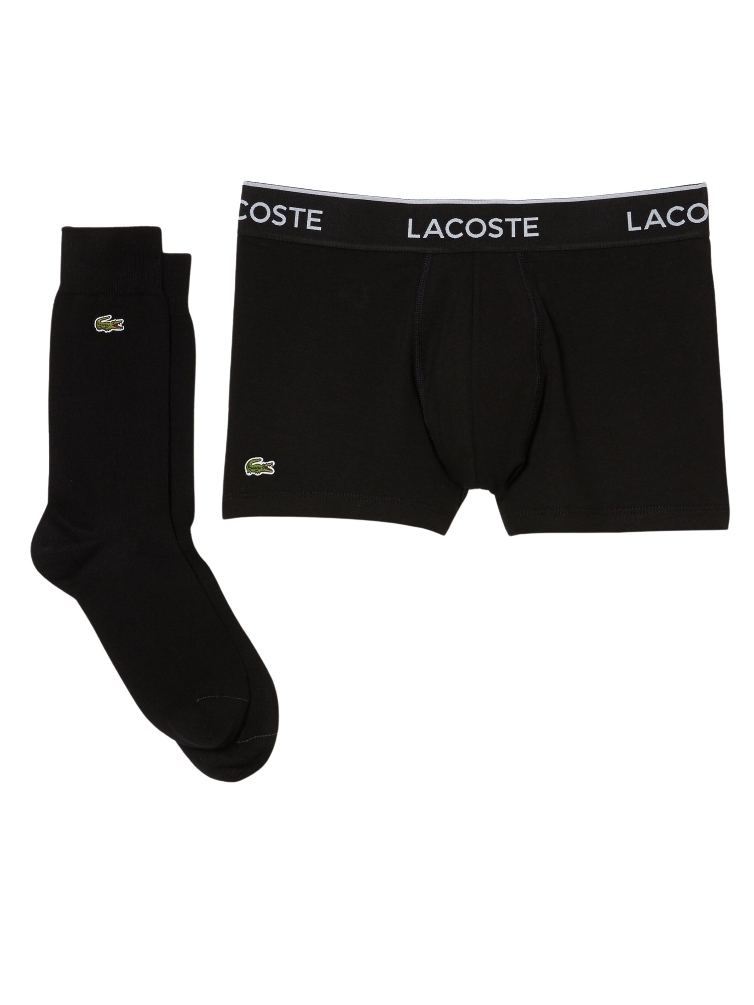 LACOSTE Set: Boxershorts und Socken in Schwarz: Vorderseite