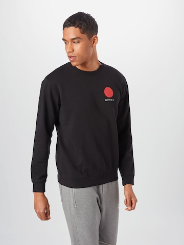 EDWIN Sweatshirt 'Japanese Sun' in Zwart: voorkant