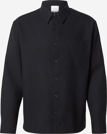 Calvin KleinRegular Fit Košulja - crna boja: prednji dio