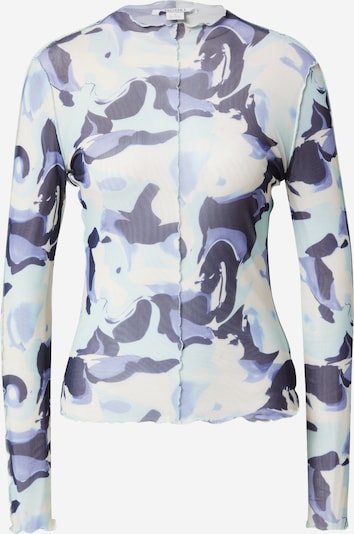 Monki Shirt in de kleur Lichtblauw / Sering / Braam / Wit, Productweergave